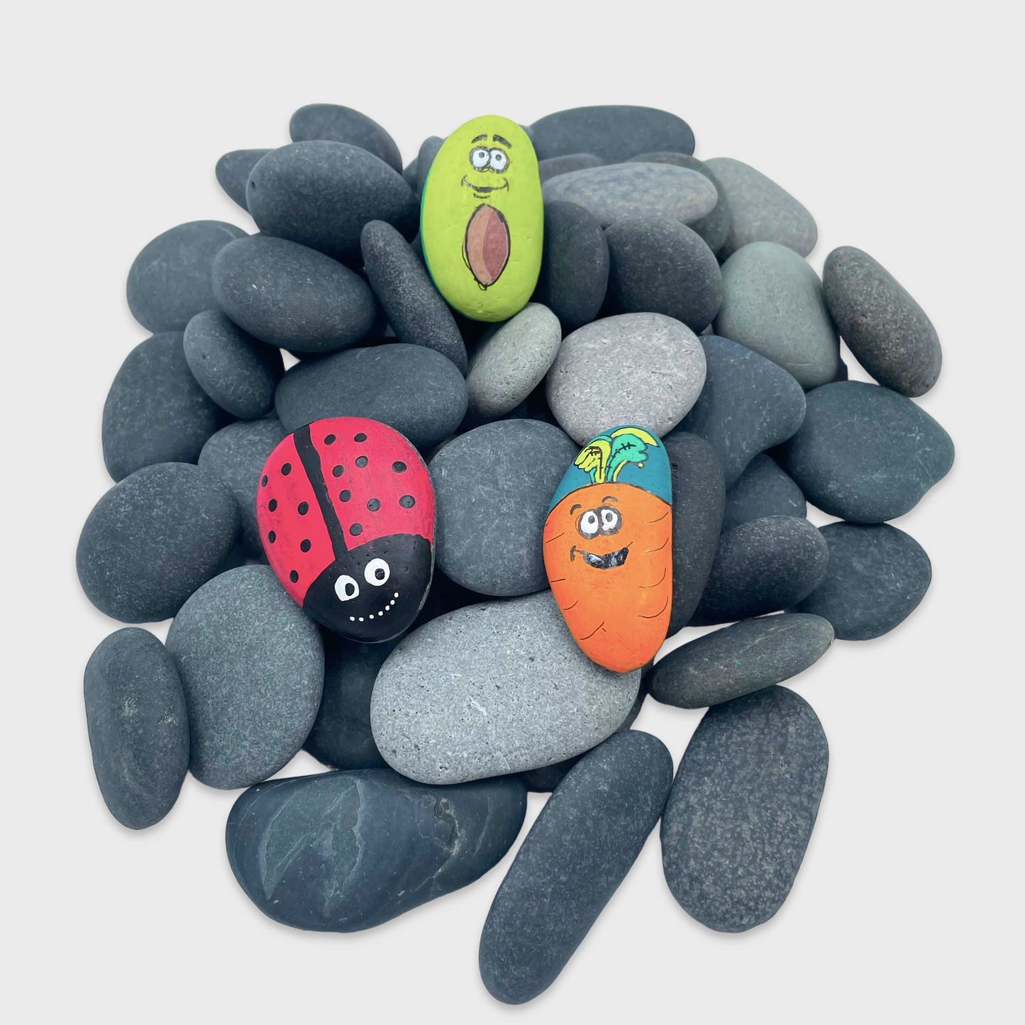 25 Hand-selected Gray River Stones to paint 3-5 cm