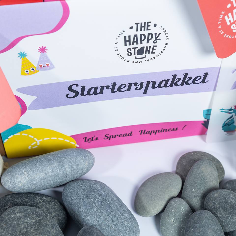 Starterspakket Happy Stones + QR Codes voor de App | Alles-in-1 | Stenen schilderen