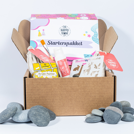 Starterspakket Happy Stones + QR Codes voor de App | Alles-in-1 | Stenen schilderen